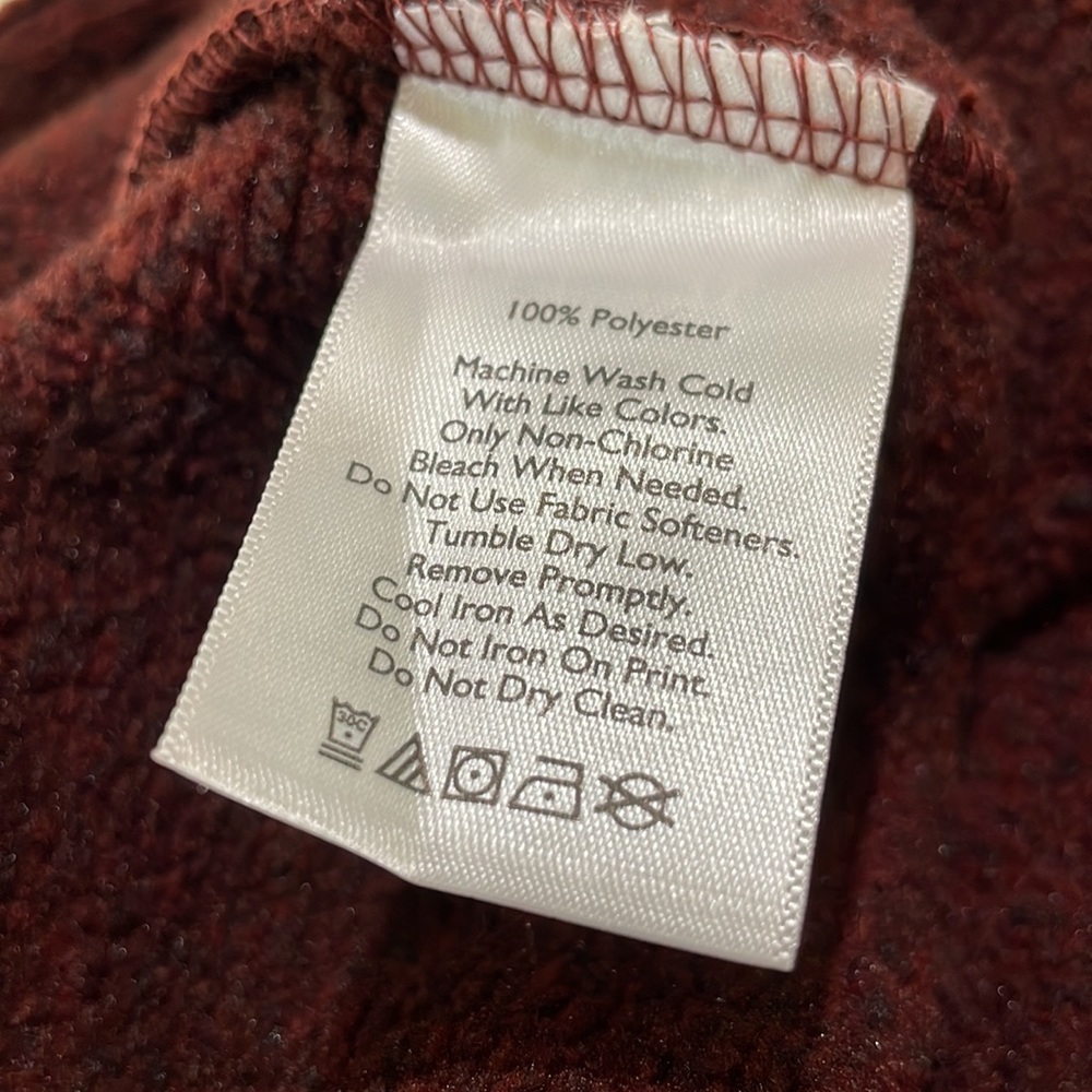 NWT Eddie Bauer quarter zip fleece sweater in maroon. 100% polyester. Men’s XL. - Picture 10 of 11